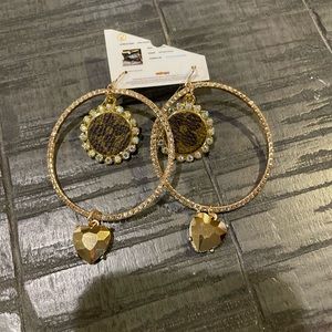 Brand new LV upcycled gold earrings.